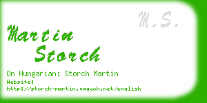 martin storch business card